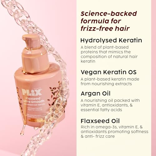 Image of PLIX- THE PLANT FIX Flaxseed Ultra Smooth Combo | Shampoo, Conditioner & Anti-Frizz Serum | Plant Keratin PF | Flaxseed Oil | Argan Oil | Smoothens Out Hair | Controls Frizz | For Men & Women