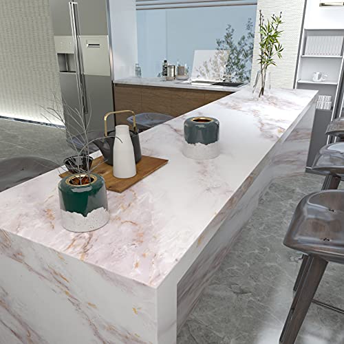 Cohoo Home Marble Contact Paper For Countertops Marble Wall Paper Matte Peel And Stick Wallpaper Removable Self Adhesive Granite Vinyl Film Waterproof Roll 15.7 Inch×79 Inch Thick thumb #1