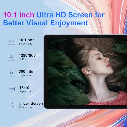 Image of Android 15 Tablet 30GB RAM 128GB ROM 1TB TF, Tablet 10 Inch with Gemini AI, 2026 Octa-Core Electronics Tablets with Keyboard, 8000mAh, HD IPS Display, 5G WiFi, Widevine L1, Split-Screen - Metal Blue