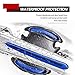 Pleoos 8PCS Car Door Handle Stickers, Universal Anti-Scratches Auto Door Handle Protective Films, 3D Carbon Fiber Anti Scratches Protective Films, with Safety Reflective Strips (Blue)