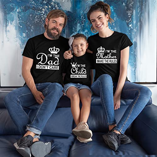Image of Hangout Hub GiftsCafe.MWG1 Family Tshirt | Best Dad Mom Daughter Ever Printed Tees | Regular Fit Twinning T-Shirts (Cotton | Pack of 3 | Black)