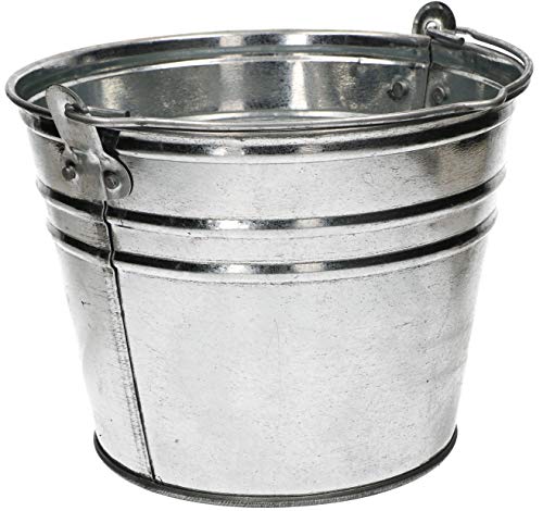 KOTARBAU® Seau Robuste Galvanisé 5 L Seau à Poignée Ergonomique Seau à Eau Seau de Jardin Seau de Construction Seau à Déchets de Cuisine Seau à Mortier Cover
