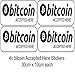 Produktbild 4x Bitcoin akzeptiert hier Wandtattoo Vinyl Aufkleber 60x 20