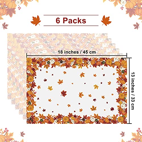 Sets de table automne feuilles d'érable et citrouille avec finitions soignées