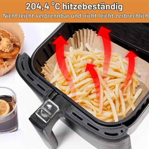 AiQInu Backpapier für Heißluftfritteuse mit Doppelkammer, 100 Stück 22x14cm Rechteckig Airfryer Backpapier Antihaft-Einweg Wasserdicht… – Ansicht 4