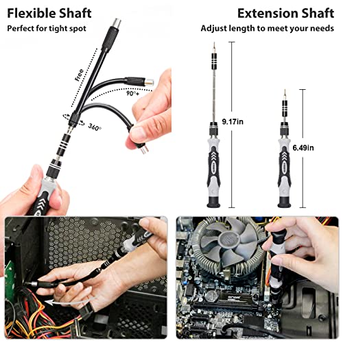 Image of STREBITO Precision Screwdriver Set 142-Piece Computer Tool Kit Magnetic Screwdriver Set Laptop Screwdriver Kit Electronic Repair Kit Tech Toolkit for PC, Phone, Macbook, Nintendo, PS4, Xbox Controller