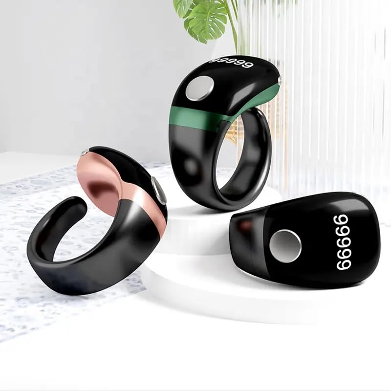 Image of WELTHERM S-9 Smart Digital Tasbih Counter Ring for Muslim Prayer | HD OLED Display | Adjustable Size | Rechargeable Zikr Counter | Vibration Alerts | Islamic Gift for Men & Women (Counter Ring S-12)
