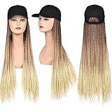 Baseball Cap Wig with Braided Box Braids Wigs for Afro Black Women Synthetic Braiding Hair...