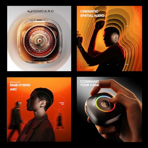 Image of boAt 2026 Launch Nirvana Crown, SONIC ARC, LEDs, Haptic Feedback,50dB Hybrid ANC,Spatial Audio, 6 Mic ENx, App Support, v6.0 Bluetooth Earbuds, TWS Ear Buds Wireless Earphones with mic (Sapphire Blue)