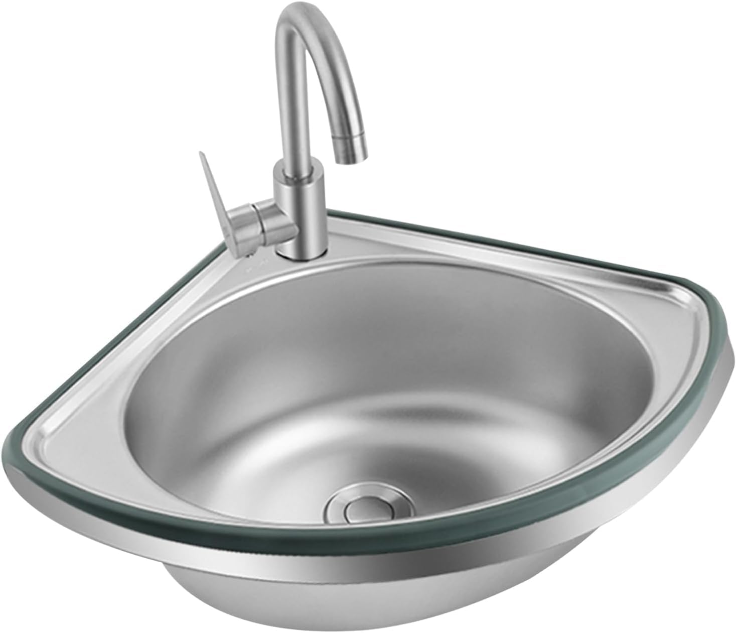 Corner Sink Made of Stainless Steel Wall Mounted Corner Modern Kitchen Sink with Filter Hand Washing Corner Sink Wash Basin for Boat,Bathroom,Rv,Kitchen,