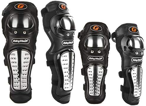 4Pcs Adults Alloy Steel Motorcycle Knee Pads Elbow Guards Motocross Knee Shin Pads Protector