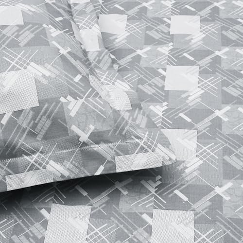 Image of Story@Home 190 TC Cotton Double Bedsheet Set with 2 Pillow Covers | Soft Breathable Fabric | 250 x 225 cm Double Bed Sheet |Grey Geometric Printed Bedding for Bedroom