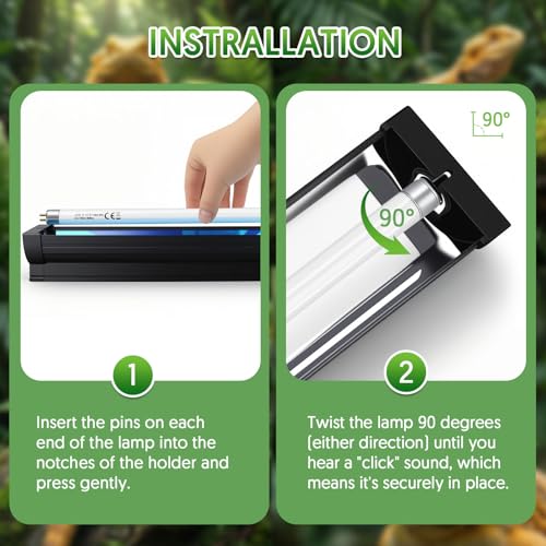 Image of QZQ T5 10.0 UVB Reptile Light 8W, UVA UVB Reptile Light Bulb 2 Pack, Fluorescent Lamp Tube for Bearded Dragons, Snake, Gecko, Tortoise, Lizard