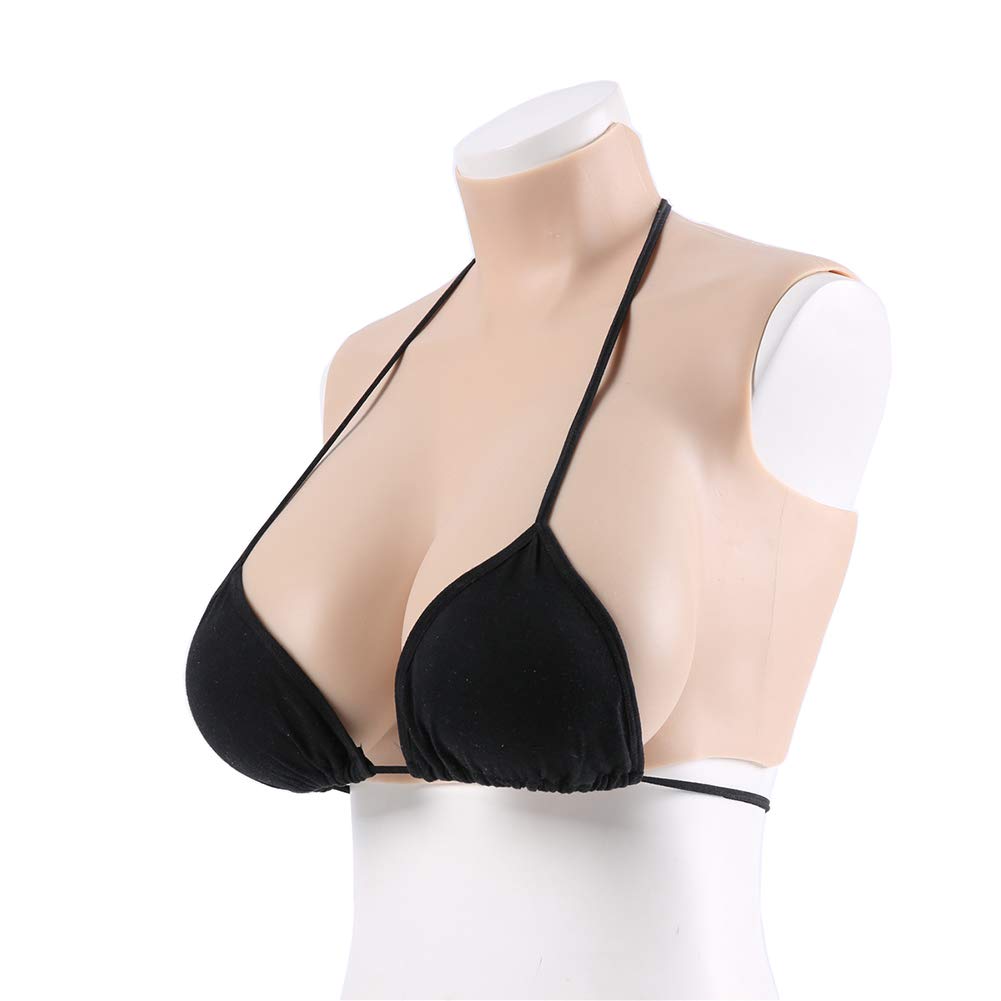 High Collar Breast Forms Filled with Liquid Silicone Gel Hollow Vest Silicone Breast Plates for Crossdressers C-I Cup Bra Pads Breast Enhancers
