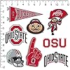 The Ohio State University 8ct Vinyl Large Deluxe Stickers Variety Pack - Laptop, Water Bottle, Scrapbooking, Tablet, Skateboard, Indoor/Outdoor - Set of 8 #1