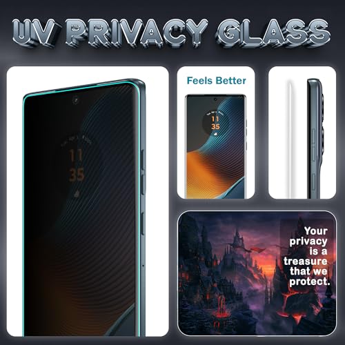Image of FIRST MART UV Privacy Tempered Glass for Motorola Edge 50 Fusion | Anti-Spy 9H Curved Screen Protector, Edge-to-Edge, Case-Friendly | 1 Pack