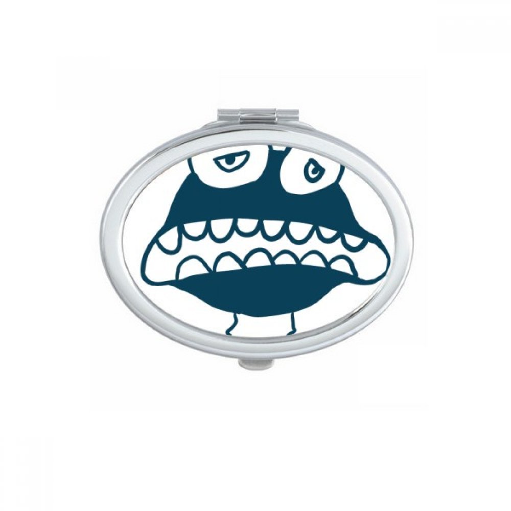 Miroir de poche portable mignon alien cyclope ovale petit miroir a main multicolore