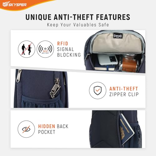 Image of SKYSPER Sling Bag RFID Cross Body Bag Recycled Crossbody Backpack Travel Daypack