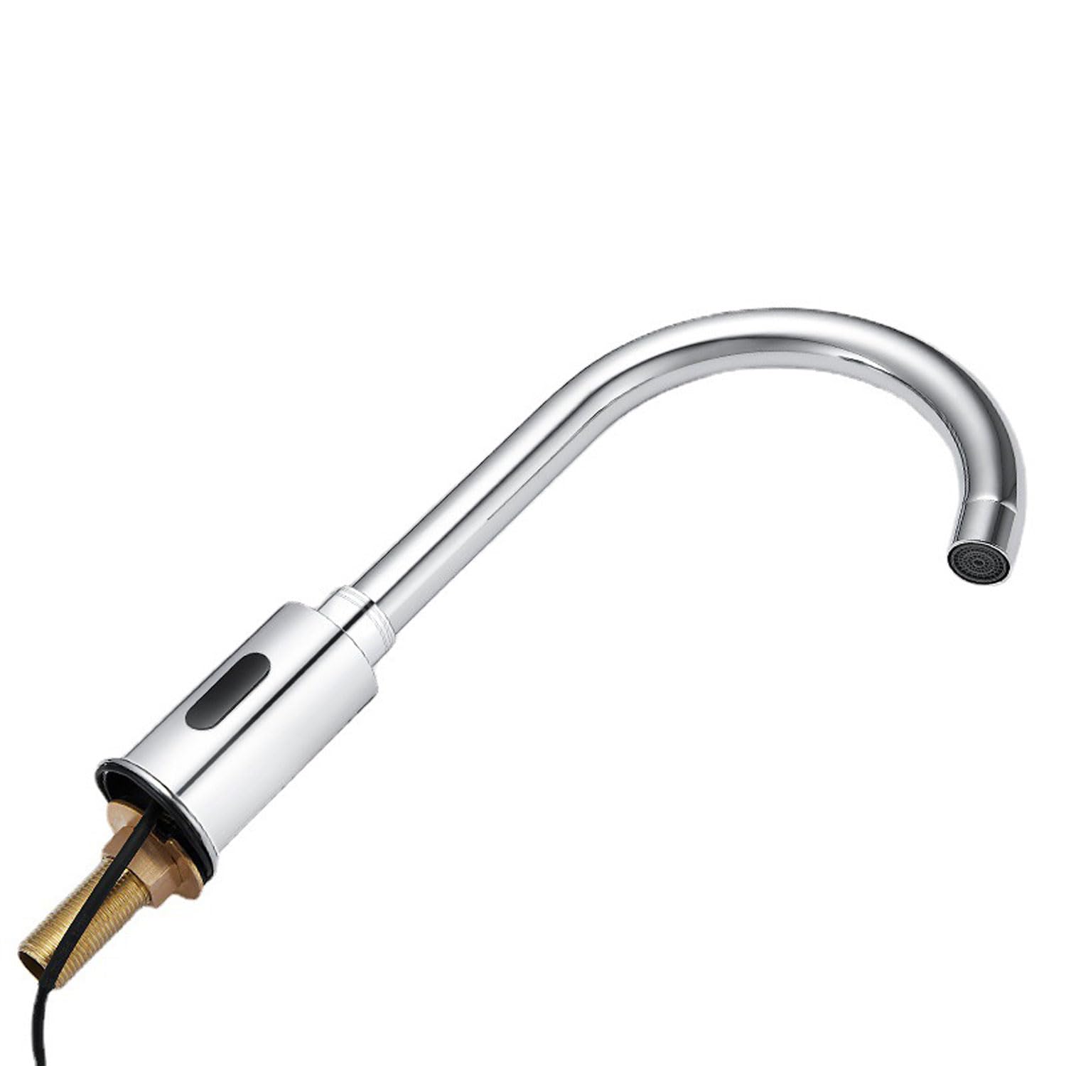 Rubinetto Con Sensore A Infrarossi, Rubinetto Automatico Con Miscelatore Bagno Lavabo Alto 32 Cm, Rubinetto Senza Contatto Battery Ottone Antibatterico Resistente Alla Corrosione (con miscelatore)