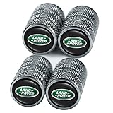 für Land Rover Ventilkappen, Reifen Ventilkappen für Land Rover LR2 LR3 LR4 Range Rover Sport Defender Discovery Sport LR4 Land Cruiser,Ventilkappen für Auto Zubehör, Autoventil Kappe, Schwarz