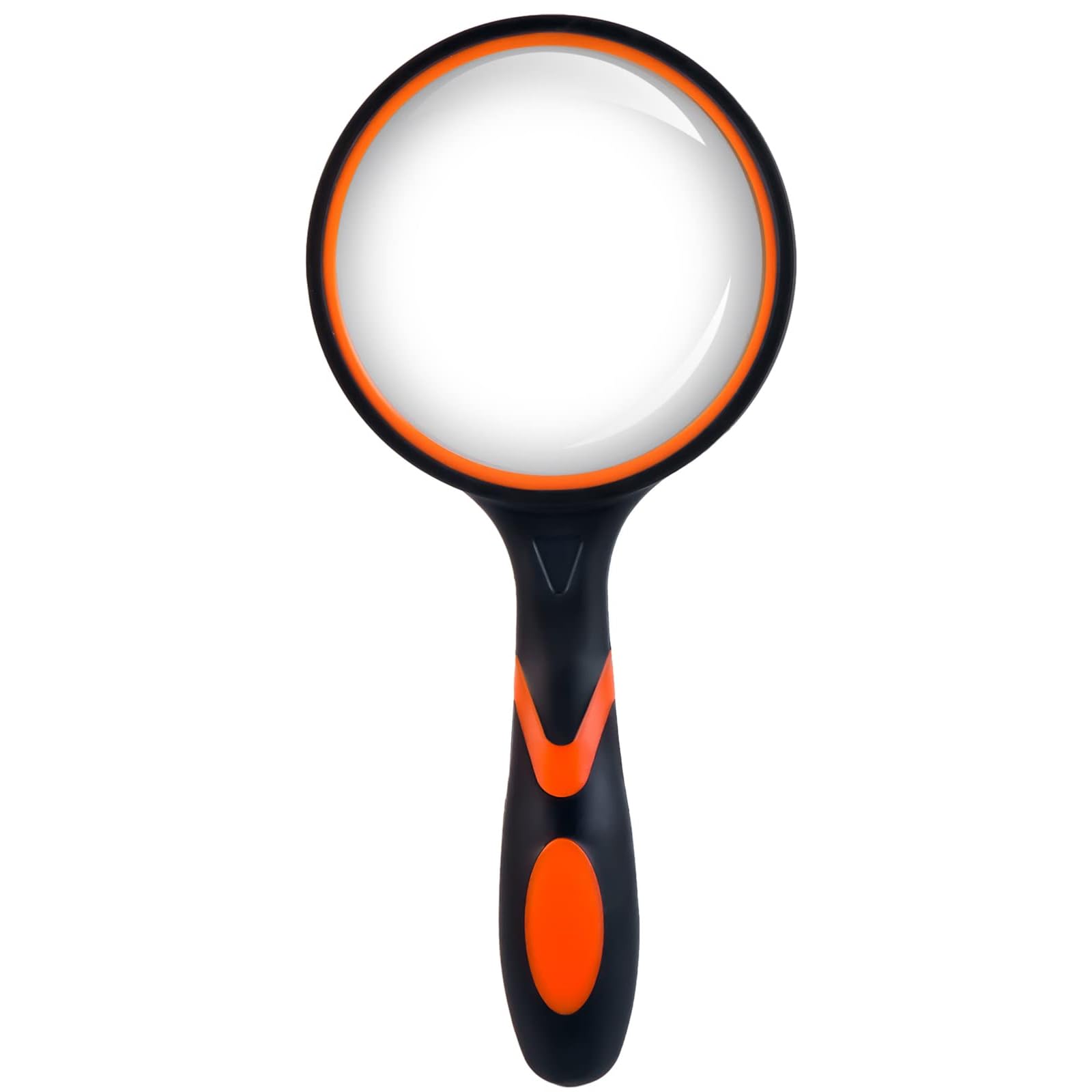 Doetyd Orange Magnifying Glass 10X Handheld 75Mm Magnifier With Non-Slip Handle Magnifying Len For Seniors Reading Or Hobbies