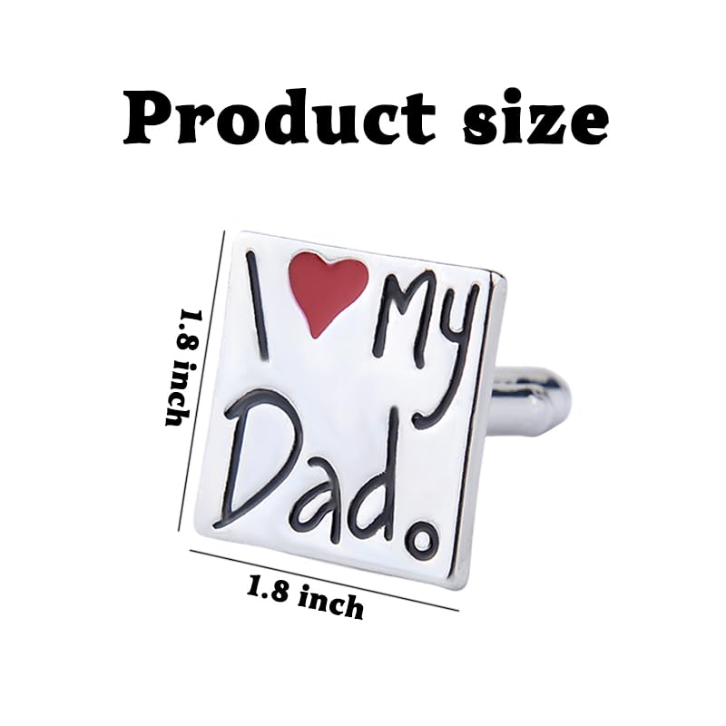 Mancuernillas cuadradas grabadas para papá miniatura 2