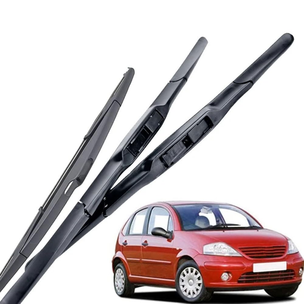 Zestaw wycieraczek przednich tylnych do C3 2002-2009, gumowa wycieraczka do czyszczenia szyb 24 "18" 14"