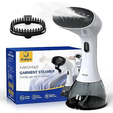 Rolipo Steamer for Clothes 1350W, Clothes Steamer for Home, Office, Travel, Upgraded 400ML Large Capacity Water Tank, Wrinkle Remover Cover
