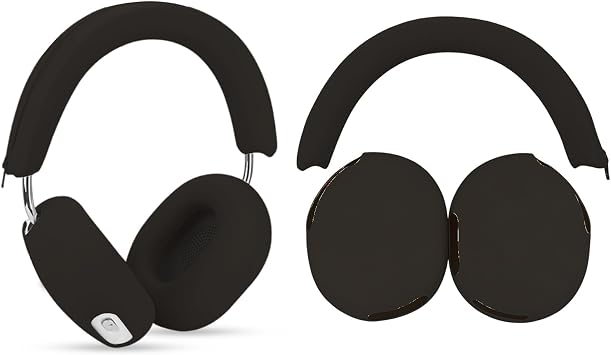Silicone Sweat Ear Covers Headband Cover for SNOS ACE Headphones Accessories, Soft Earpad Covers Case Cover Protector Sweatproof & Easy to Clean -Black