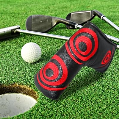 CRAFTSMAN GOLF Red Swirl Black Putter Cover Headcover for Scotty Cameron Ping Blade Magnetic Closure
