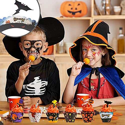 Ancuioyz 48 Pezzi Topper per Cupcake di Halloween