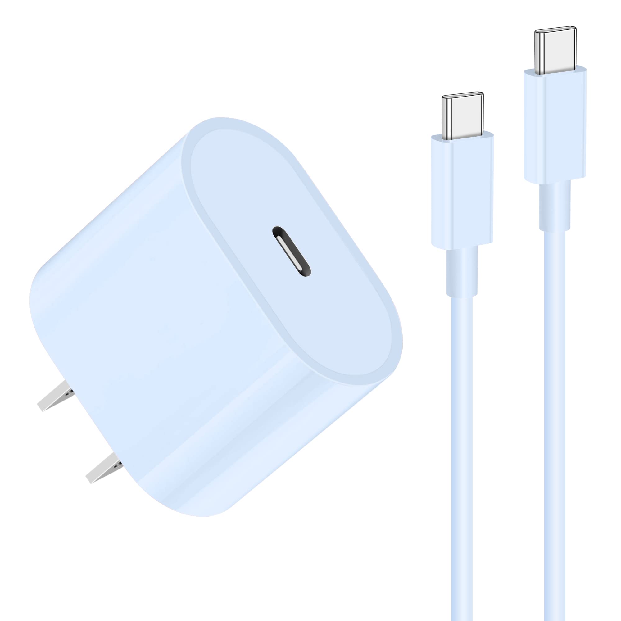 20W USB C Charger with 6.6ft USB C to C Charging Cable for iPad Pro 13/12.9/11 inch,iPad Air 6/5/4th, iPad 10th Generation, iPad Mini 6