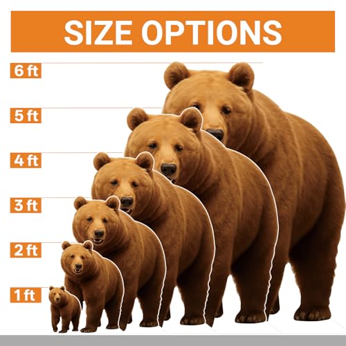 Image of Brown Bear Life Size Cardboard Cutout, 6FT, 1 PC | Fun Animal Standup Cardboard Cutout for Birthday Parties, Event Decor, Photo Backdrops, & Party Celebrations - 1 Piece