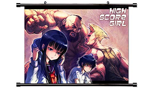 ROUNDMEUP High Score Girl Anime Fabric Wall Scroll Poster (32x23) Inches [A] High Score Girl-9(L)