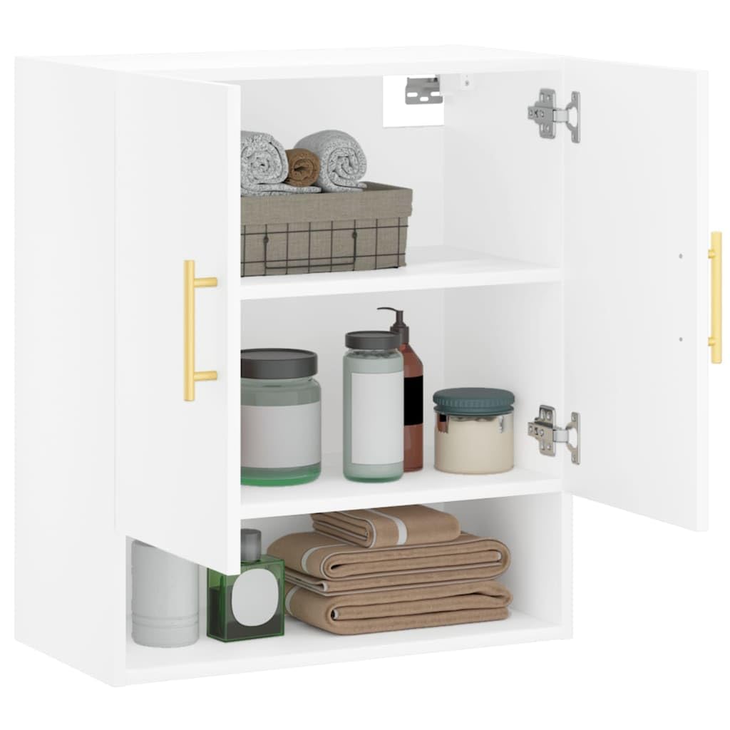 Tidyard Mobile Pensile A Muro 60x31x70 Cm – 2 Ante E 3 Ripiani, In Multistrato Grigio Cemento, Per Bagno E Cucina