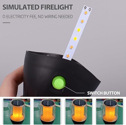 Miniatura 6 de IFAPIFAP Luces solares para exteriores, paquete de 4 luces solares con llama parpadeante, luces solares impermeables para jardín, luces solares de