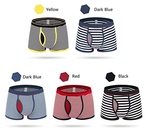 CHUNG Mens Cotton Boxer Underwear Pouch Front Fly Stripes Pattern MId-rise Soft Fashion2
