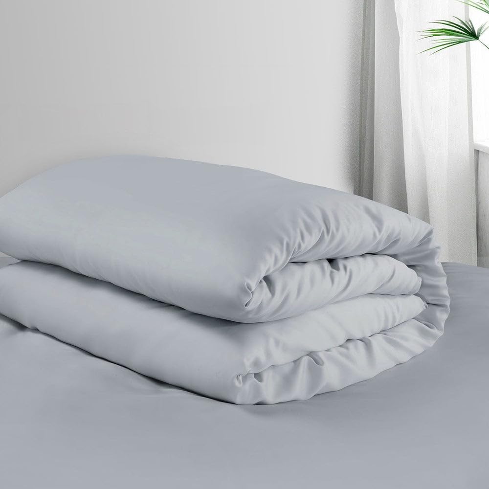 Spread Spain Bamboo Performance Duvet/Quilt Cover – Zipper Closure & 7 Secure Loops – Ultra-Soft, Breathable, Machine Washable, Eco-Friendly Bamboo Mint Fabric - King Size - 90 * 108 cms - Dove Grey-image-3