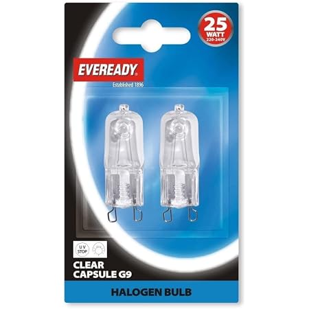 Sylvania 57034 25-Watt G9 Halogen Bulb - Clear Capsule Light For Fixtures, 120-Volt, 1 Pack
