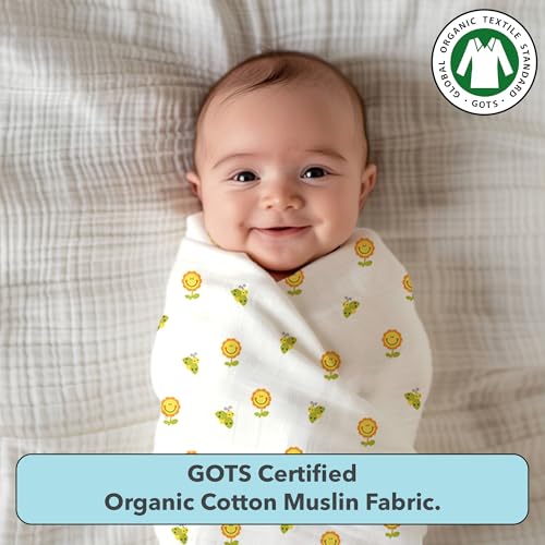 Image of The White Cradle Muslin Swaddle for Newborn Baby, Organic Cotton Wrap White
