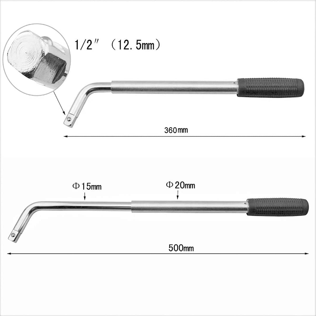 Clé à Ergots Télescopique 17-23mm - 2 Douilles Pour Démontage Pneus Voiture/Camion