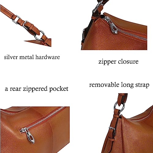 Image of HESHE Leather Purses and Handbags Hobo Shoulder Bags Tote Bag Crossbody Purse Ladies Designer Satchel Bags