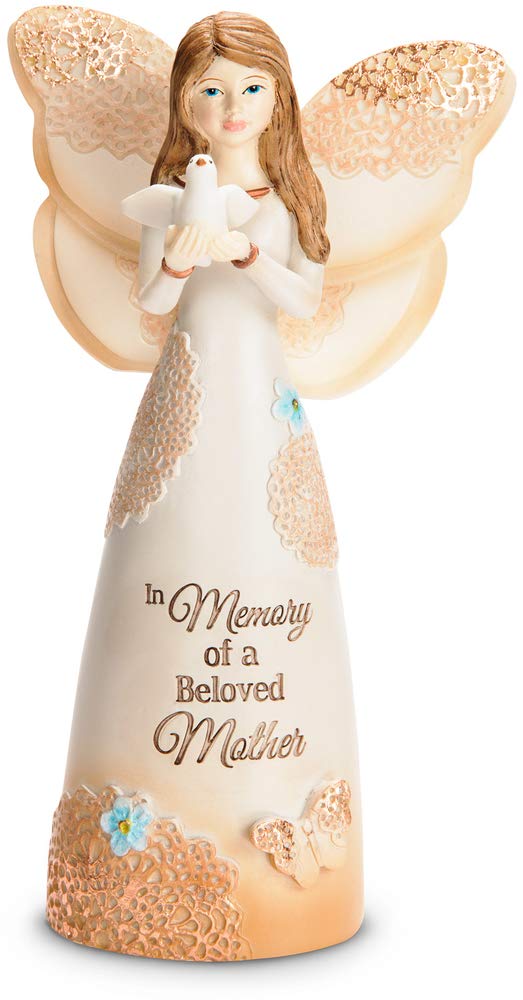 Pavilion Gift Company 19135 Light Your Way Memorial Beloved Mother Angel Figurine, 5-1/2", Brown