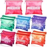 Paterr 14 Pcs Packing Cubes for Travel Kids Day of Week Compression Packing Bags Colorful Luggage Suitcase Organizers Bag for Travel(Gradient)