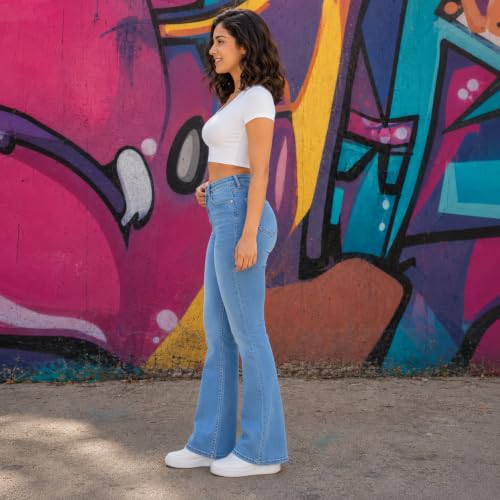 Image of THIRD QUADRANT Women's Wide Leg Fit Mid Rise Jeans || Bootcut Jeans || Wide Leg || Bell Bottom Jean