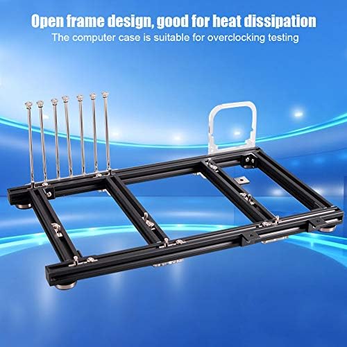 Hopcd DIY Computer Case 20x20 Aluminum Alloy ATX Computer PC Case DIY Open Frame Water-Cooled PC Overlooking Test Platform/Bench (Black)