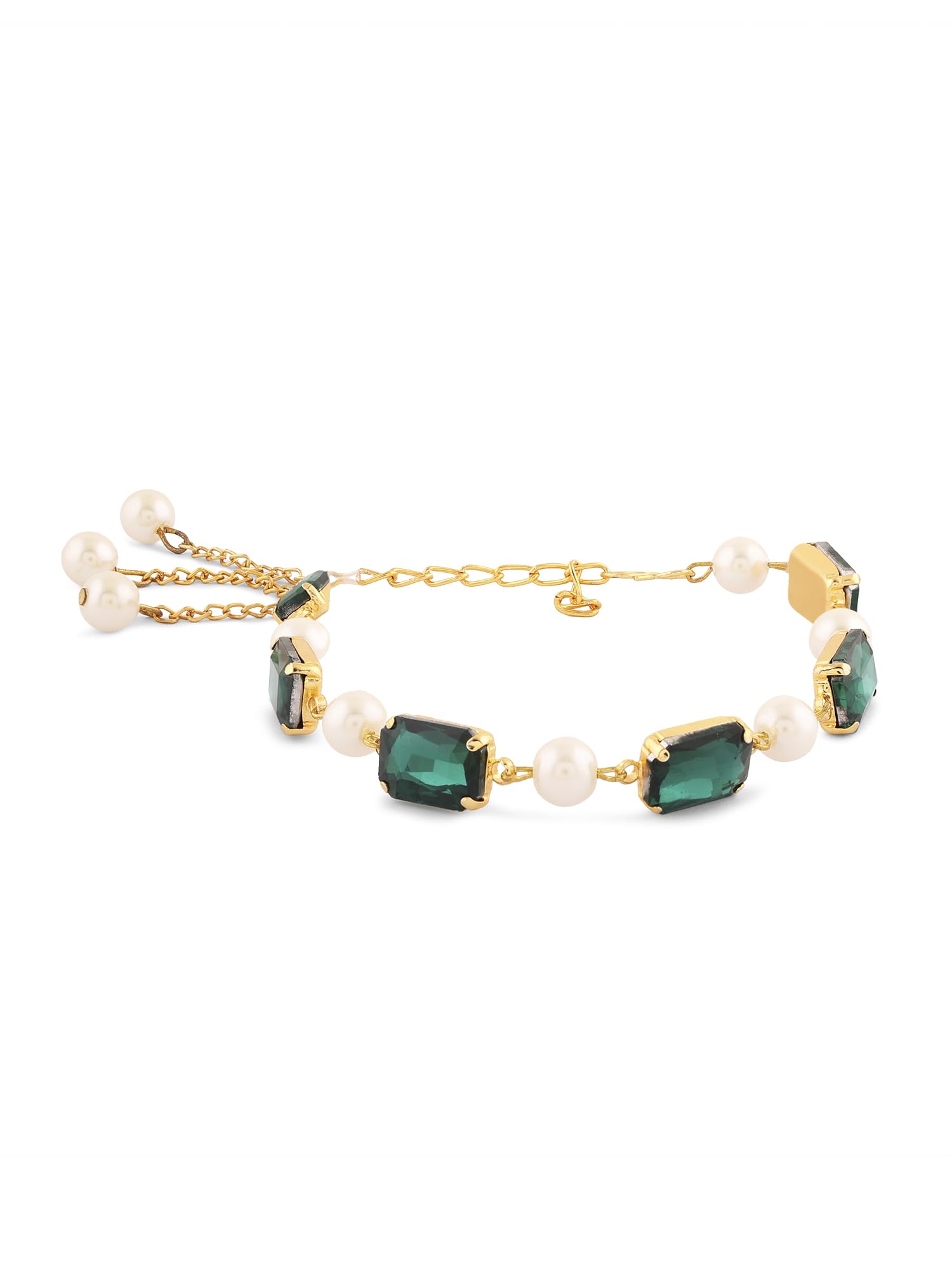 ZAVERI PEARLS Green Artificial Stones & Pearls Adjustable Bracelet For Women-ZPFK16715 (B0CKZDW1MC) Amazon Price History, Amazon Price Tracker