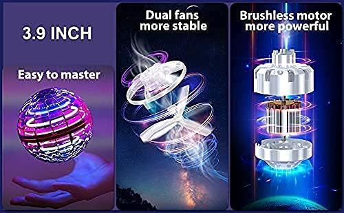 Image of Flying Orb Ball Toy | Magic Hand Controlled Hover Ball with LED Lights | USB Rechargeable Indoor Flying Spinner Toy for Kids & Adults (Multi Color, 1 Piece)