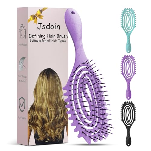 Cepillo Pelo, Peine Antitirones Cepillo Desenredante Antienredos y Antirotura cepillo de pelo Cepillo de Masaje para Mujeres, Hombres y Niños （Púrpura）