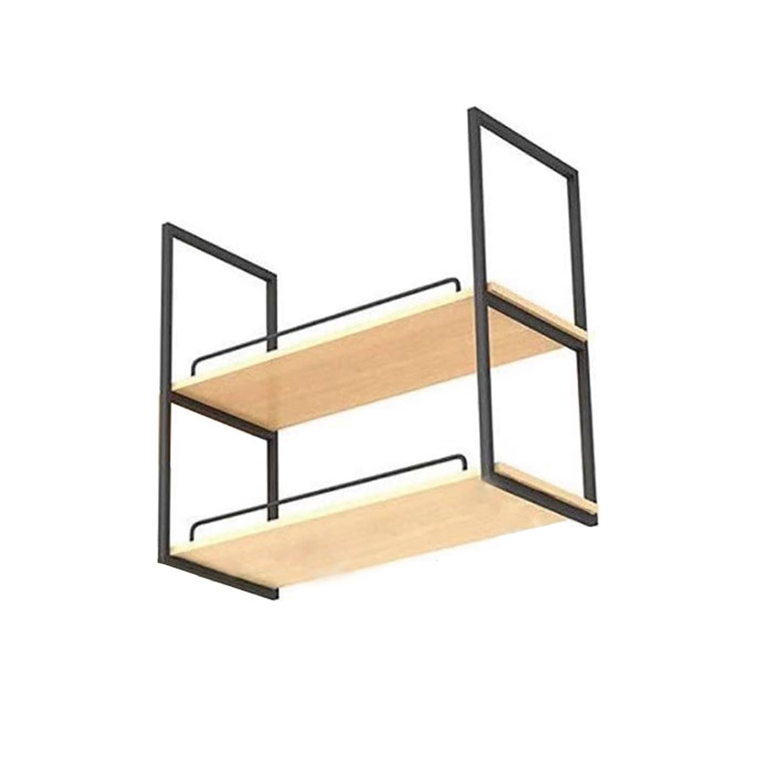 Estante flotante de madera para vino de 2 niveles con barandilla, organizador de cocina colgante para restaurante, bar, cafetería, solución de almacenamiento elegante